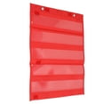 thumbnail image 4 of Classroom Pocket Chart, Polyester PVC Magnetic Combination Use 5 Rows Transparent Pockets Clear Pocket Chart  For Home For Activities For Students Red, 4 of 8