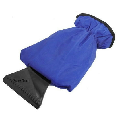 - Zone Tech Blue Waterproof Ice Scraper Vehicle Mitt Car Windshield Snow Remover Glove
