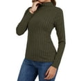 thumbnail image 3 of SWQZVT Womens Turtleneck Sweaters Shirts Long Sleeve Slim Fit Fall Fashion Base Layer Pullover Fleece Ribbed Thermal Underwear Tops, 3 of 7