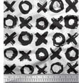thumbnail image 1 of Soimoi White Rayon Fabric Circle & Cross Geometric Print Fabric by the Yard 56 Inch Wide, 1 of 3
