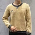 thumbnail image 5 of Winter Sweatshirt Men Long Sleeves Men Fleece Lined Warm Sweatshirt Pure Color Quarter Zip Sweatshirt Thicken Plus Size 8XL, 5 of 5