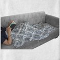 thumbnail image 6 of Winter Soft Flannel Fleece Blanket, Damask Inspired Classical Flowers Botanical Old Fashioned Foliage Motifs, Cozy Plush for Indoor and Outdoor Use, 70" x 90", Grey Pale Blue White, by Ambesonne, 6 of 6
