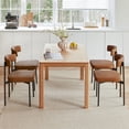 thumbnail image 2 of Brown Faux Leather Dining Chairs Set of 4, Armless Upholstered Kitchen Chair,Modern Dining Room Chair with Curved Backrest, 2 of 6
