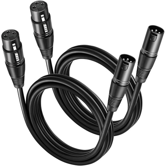 2 MR DJ CXMXF3 3' XLR Male to XLR Female Microphone Balanced Instrumental Dj XLR Interconnect Cable