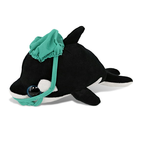 DolliBu Killer Whale Big Eye 6-inch Doctor Plush Toy - Super Soft Killer Whale Doctor Stuffed Animal with Scrub Cap and Face Mask Outfit - Fluffy Doctor Toy Plush Gift - 6 Inch