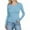 Light Blue, variant on cocolona Womens Crew Neck Long Sleeve Shirts Ribbed Fitted Tops Base T-shirts Soft Lightweight Undershirts Layer Shirts