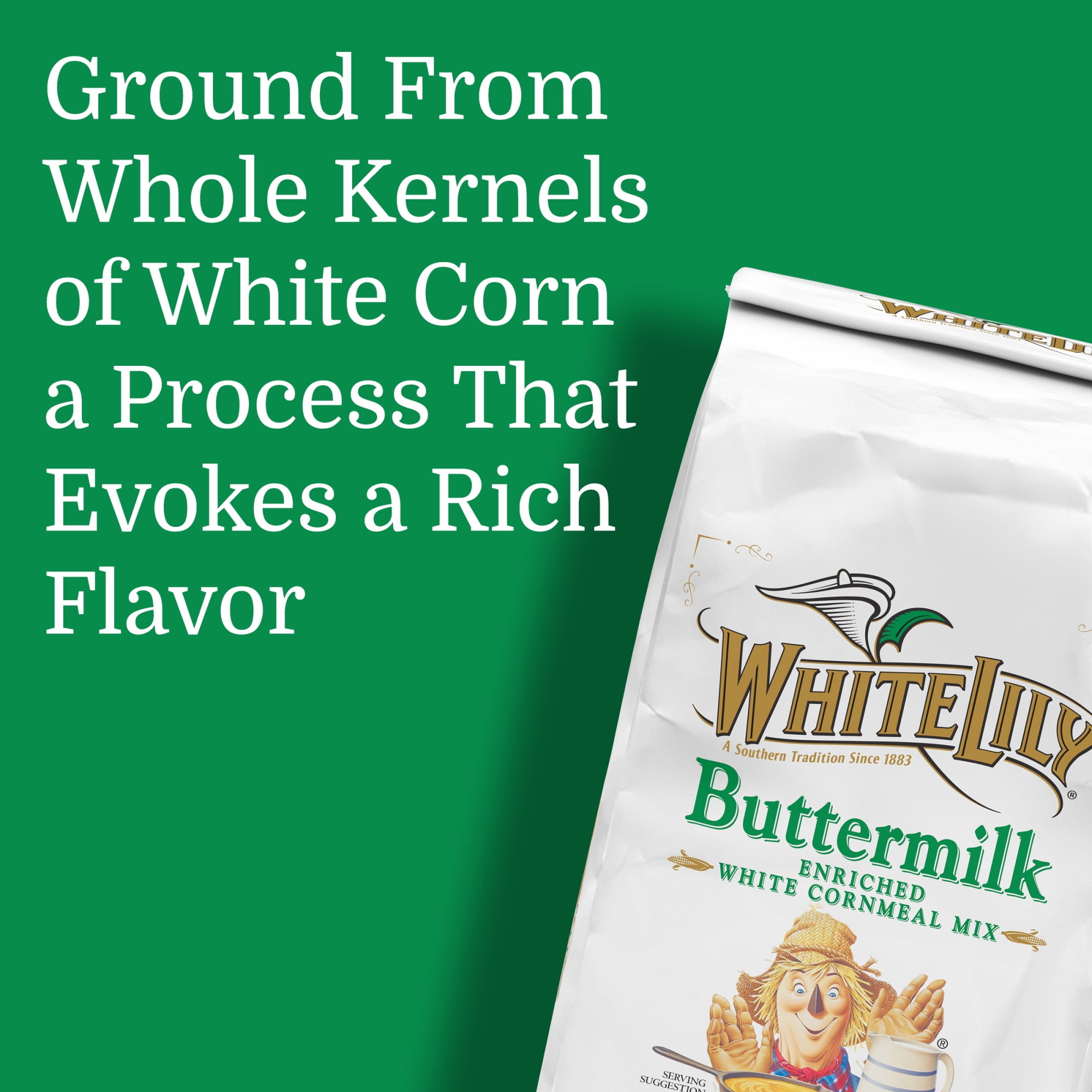 (8 pack) White Lily Self-Rising Buttermilk White Cornmeal Mix, 5 lb Bag