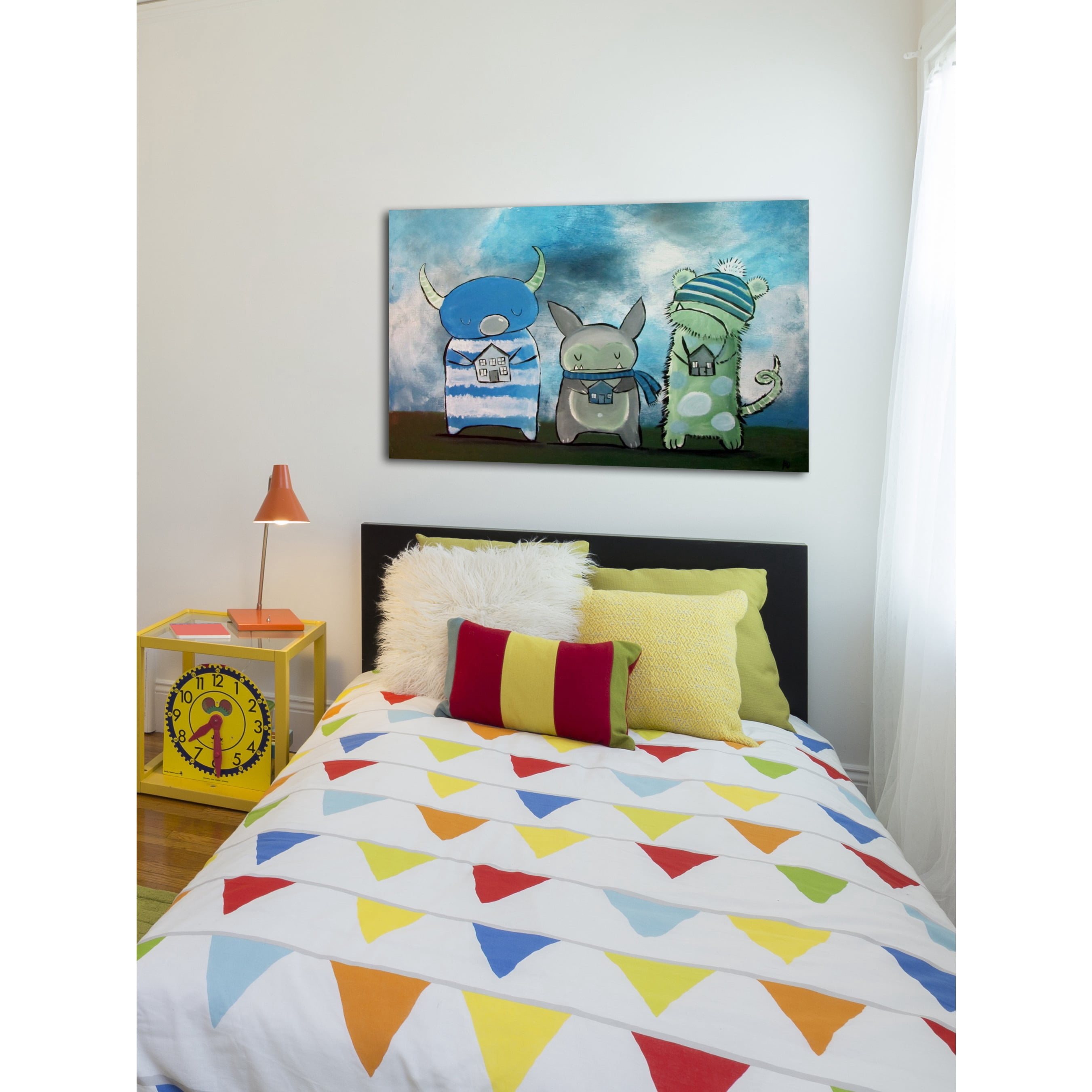 "Tiny Houses" by Andrea Doss Painting Print on Wrapped Canvas