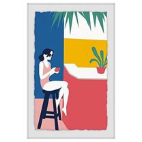 Marmont Hill A Lady at the Beach Bar Framed Painting Print