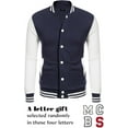 thumbnail image 3 of Men's  Varsity Jacket Causal Slim Fit Cotton Baseball Bomber Jackets, 3 of 11