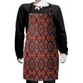 thumbnail image 1 of Vintage Kids Apron, Design Inspired Stained Glass Design Like Coloful Vivid Image Artwork, Boys Girls Apron Bib with Adjustable Ties for Cooking Baking Painting, Multicolor, by Ambesonne, 1 of 2