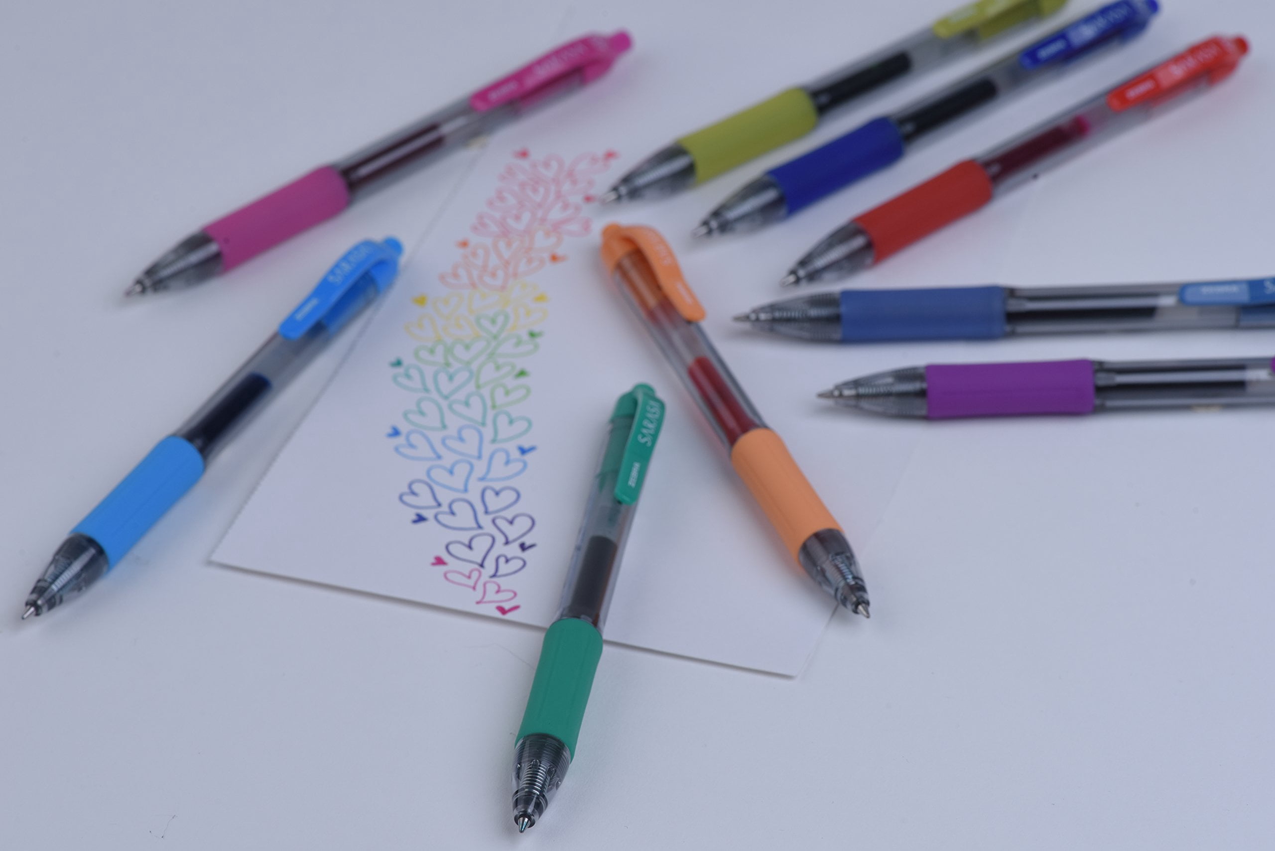 Zebra Sarasa Retractable Gel Ink Pens, Medium Point 0.7mm, 20 Black, 2 Blue, 2 Red Pens, Rapid Dry Ink, 24-Count