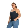 thumbnail image 6 of Hingswink Plus Size Camisole for Women with Shelf Bra Adjustable Spaghetti Strap Cami Tank Top Cotton Undershirts Black-M, 6 of 7