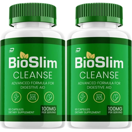 BioSlim Cleanse Capsules – Bio Slim Digestive Support, Gut Wellness, 2 Pack, 120 Capsules