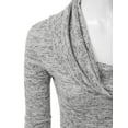 thumbnail image 3 of Doublju Womens Long Sleeve Cowl Neck A-Line Tunic Sweater Dress HGRAY, L, 3 of 3