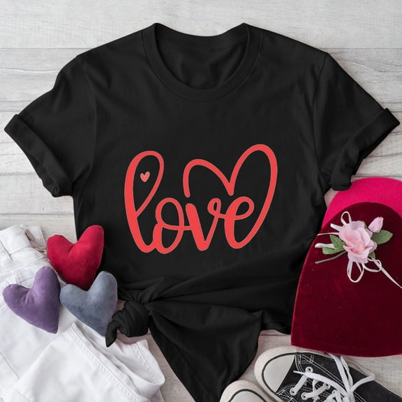 Itsame Summer Oversized Womens Printed Loose T-Shirt Short Sleeved Shirt Casual Tops Round Neck Blouses Black Size 2XL