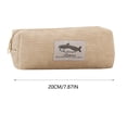 thumbnail image 3 of Shark Embroidery Stationery Storage Bag, Animal Design Zippered Pencil Case, Desk Organizer for Pens and Markers, Light Gray, 3 of 8