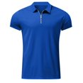 thumbnail image 4 of Summer Men's Sports Short Sleeve Golf Youth Men's Zipper Casual Top 5XL, 4 of 5