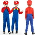 thumbnail image 5 of Guvpev 2Pcs Super Bros Halloween Costumes, Classic Video Game Characters Deluxe Fancy Dress Costume, Super Brothers Costume and Accessories for Fans, Halloween Party Cosplay Outfits, 5 of 12