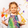 thumbnail image 2 of Colorful Tie Dye Pattern Kids Aprons for Girls and Boys,Adjustable Neck Strap Toddler Aprons for Kids Cooking Baking, 2 of 6
