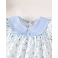 thumbnail image 5 of 6 Months Baby Girls Dress 12 Months Girls Short Sleeve Dress Peter-Pan Collar Bubble Sleeve Infant Girls Summer Floral Dress White, 5 of 9