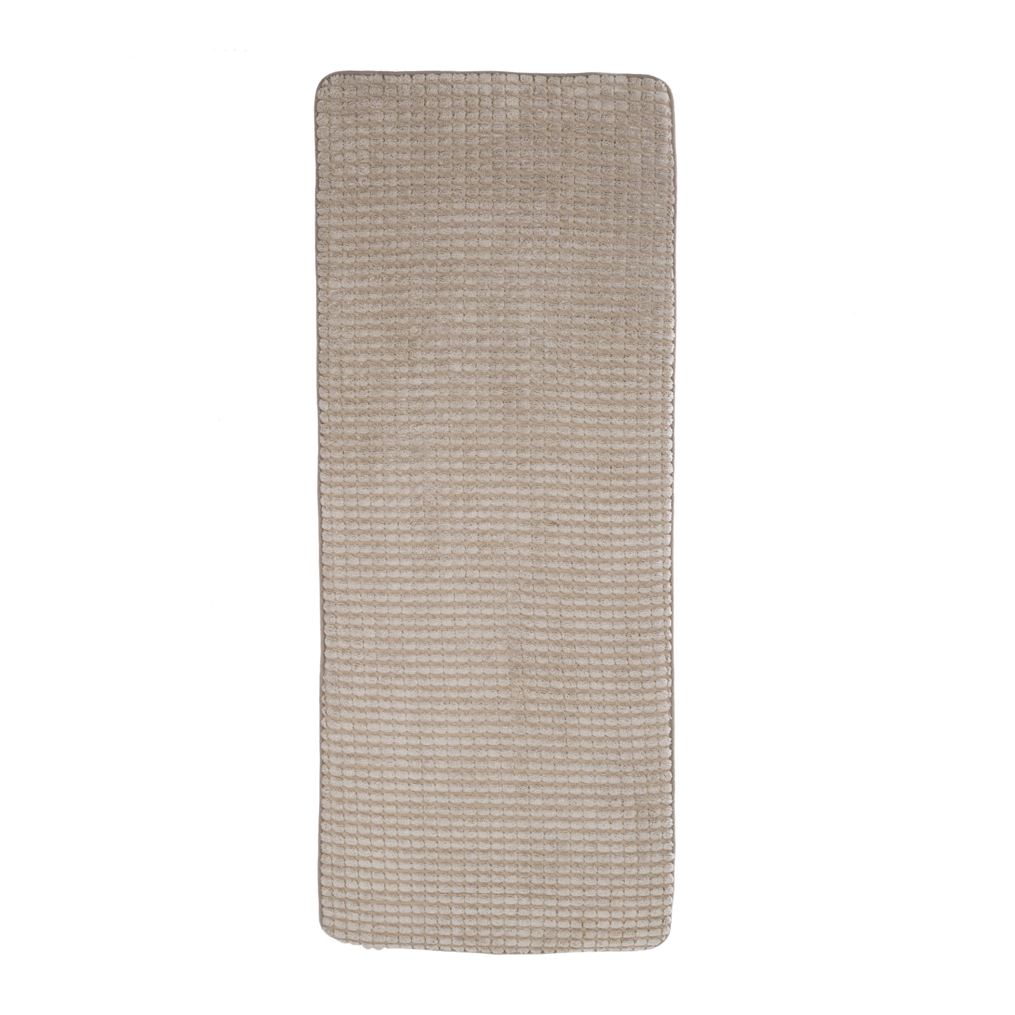 24" x 59" Memory Foam Extra Long Bath Mat by Somerset Home - Woven Jacquard Fleece - Taupe