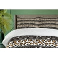 thumbnail image 4 of Ambesonne Zambia Duvet Cover Sets, Cheetah Pattern, 2-Queen, Dark Brown Orange and White, 4 of 7
