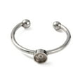 thumbnail image 2 of 50pcs Non-304 Stainless Steel Open Cuff Ring Components Plain Pad Ring Settings Round Stainless Steel color Tray: 4mm Adjustable, 2 of 3