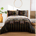 thumbnail image 1 of 3pcs Colorful Striped Print Reversible Print Duvet Cover King Queen Bedding Set Geometry Quilt Cover Polyester Comforter Cover, 1 of 7