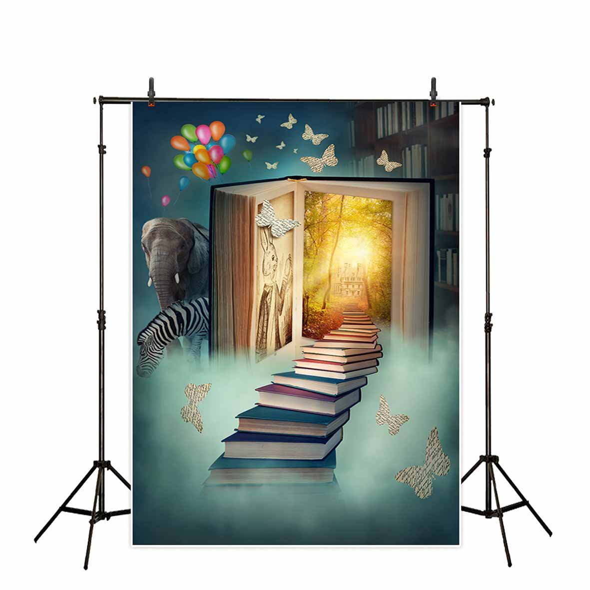 5x7FT Book Scenery Photography Backdrop Studio Prop Background 
