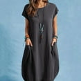 thumbnail image 4 of Tshirt Dress Women Summer Short Sleeve Crewneck Loose Fit Casual Beach Dresses with Pockets T Shirt Dresses for Women, 4 of 6