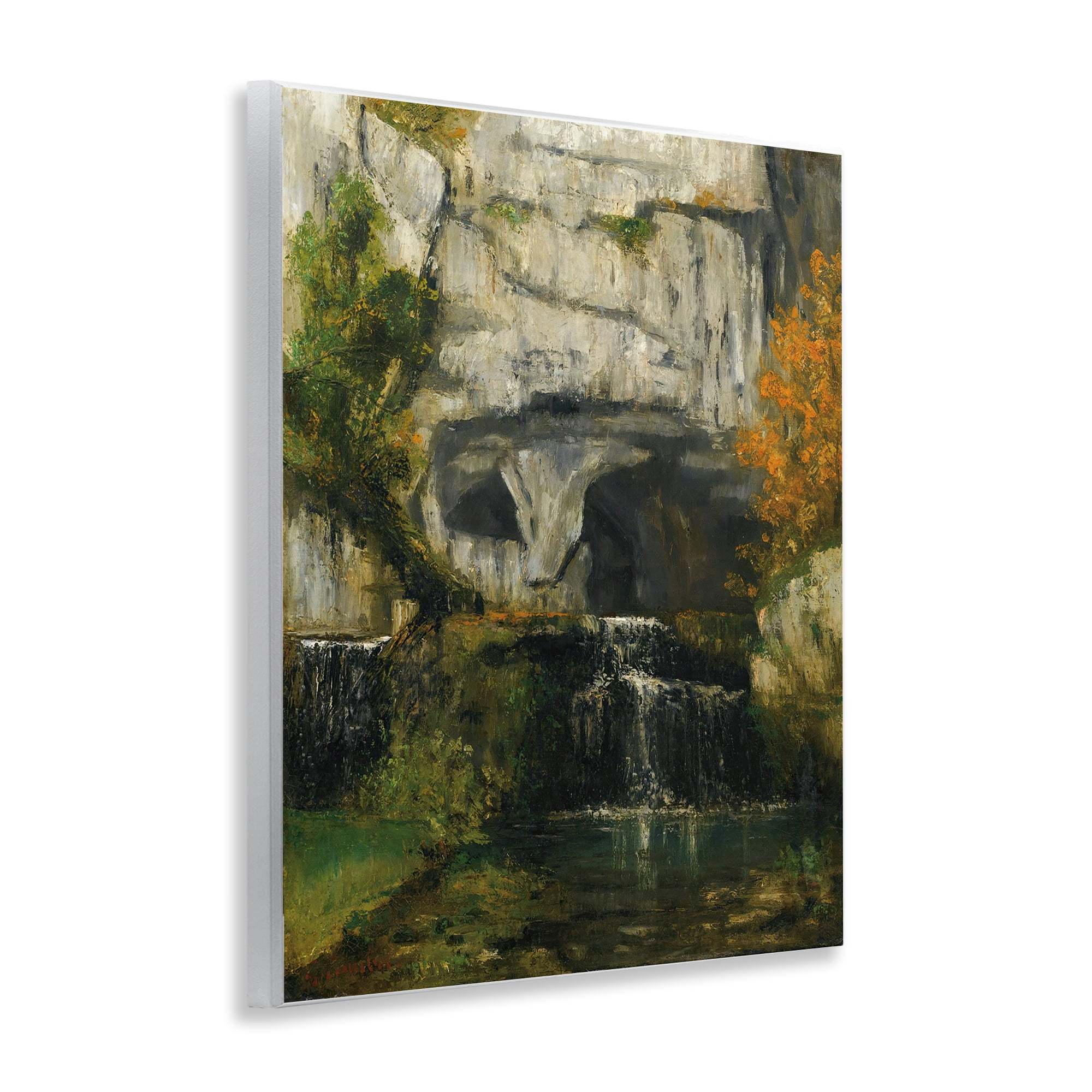 Stupell Industries Classic Courbet Waterfall Landscape & Nature Painting Unframed Art Print Wall Art, 11 x 14