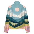 thumbnail image 6 of Jackets for Women Winter Coat Jackets Flannel Stand Collar Jacket(Mountain Floral Landscape Art,Size:S-4XL), 6 of 7