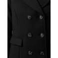 thumbnail image 7 of MODA NOVA Juniors Winter Worsted Notched Lapel Double Breasted Short Peacoat Black XL, 7 of 7