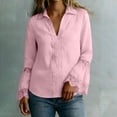 thumbnail image 5 of Fewfanhot Womens Clothing Long Sleeve V Neck Lace Casual Button Down Fall Trendy Shirts, 5 of 6