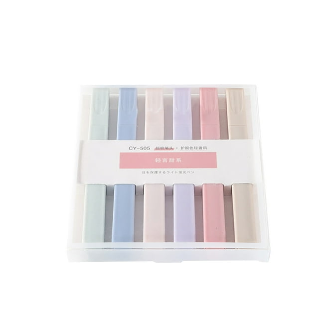 PVCS Highlighter, Chisel Point, Assorted Colors, 6 Count