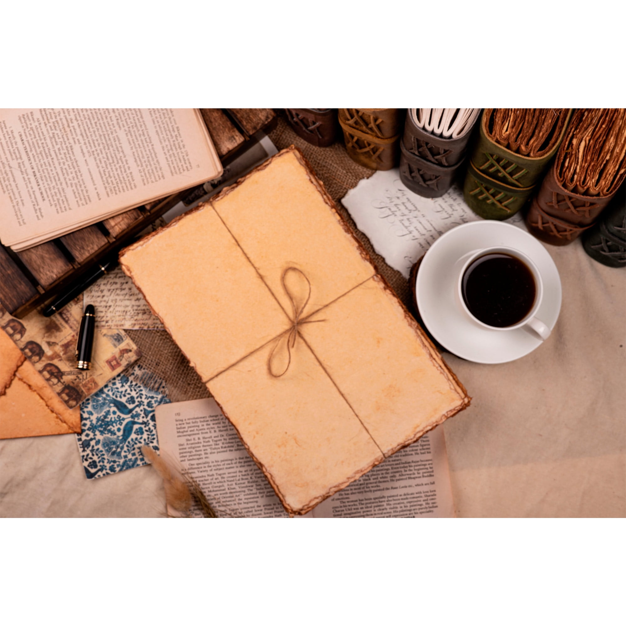 Leather Village - Handmade Cotton Watercolor Paper - 8 x 6 - 200 GSM - Vintage