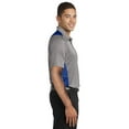 thumbnail image 3 of Sport-Tek ST665 Mens Heather Colorblock Contender Polo T-Shirt, Vintage Heather & True Royal - 3XL, 3 of 6
