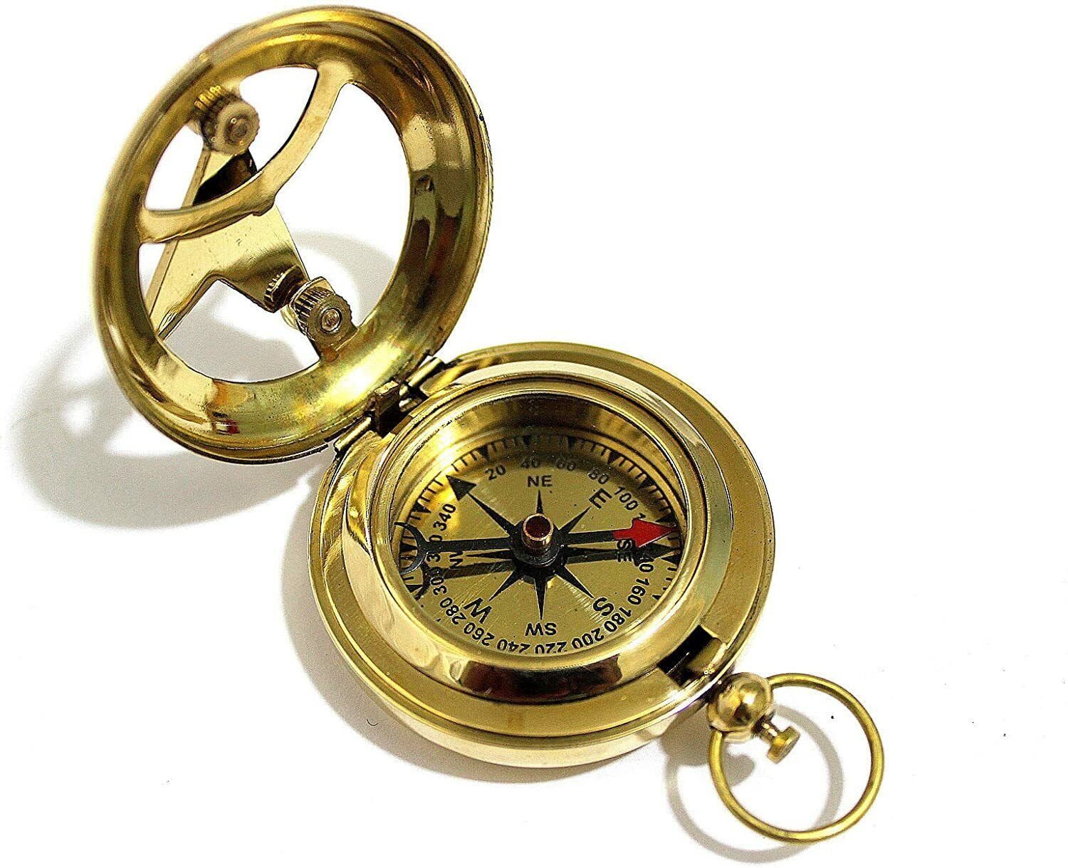 Antique Nautical Directional Magnetic Sundial Brass Compass, Best Gift For Him