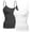 White, Charcoal Grey, variant on Women Layering Basic Short Camisole Cami Adjustable Strap Tank Top - Junior Sizing