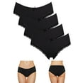 thumbnail image 1 of Beautyin Women's Cotton Brief Underwear Lace Trims Hipster Panties Pack of 4, 1 of 7