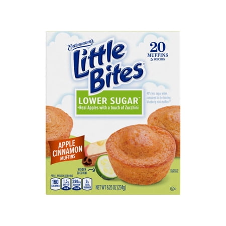 2 Pack - Entenmann's Little Bites Lower Sugar Apple Cinnamon Muffins - 20 ct Packaging may vary