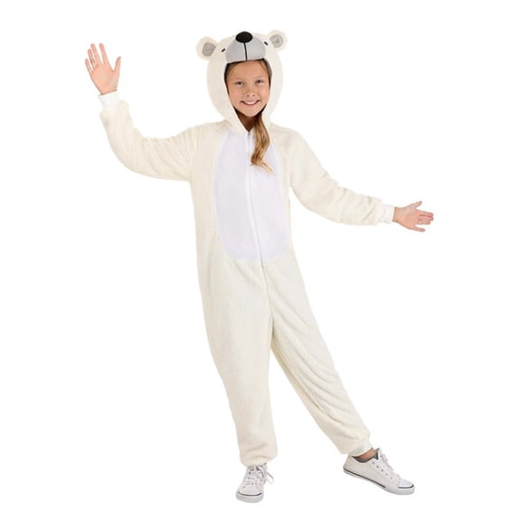 Kid's White Polar Bear Costume Onesie | Bear Costumes