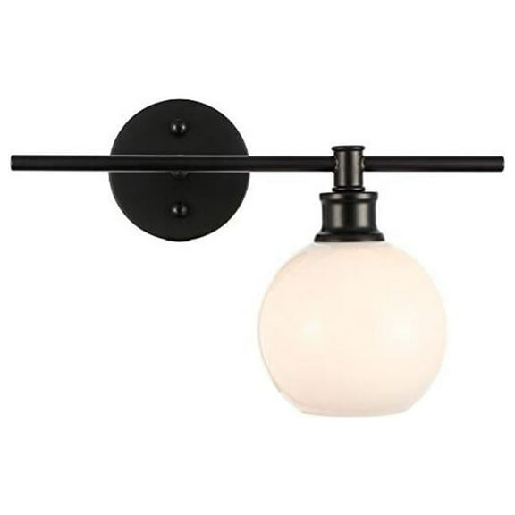Living District LD2303BK Collier 1 Light Black & Frosted White Glass Right Wall Sconce