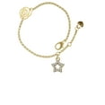 thumbnail image 2 of Delight Jewelry Goldtone Clear Crystal Lucky Star Gold-tone Rose Link Chain Bracelet, 6.25"+1.75" Extender, 2 of 4
