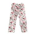 thumbnail image 3 of Pantalones de pijama gruesos de Hello Kitty, pantalones de tela elástica doble de forro polar de Sanrio Anime, pantalones suaves para mujer, regalo de cumpleaños de dibujos animados, 3 of 5