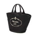 thumbnail image 2 of Pre-Owned Prada Black Large Canapa Bucket Tote Shoulder Bag Canapa Canvas, 2 of 10