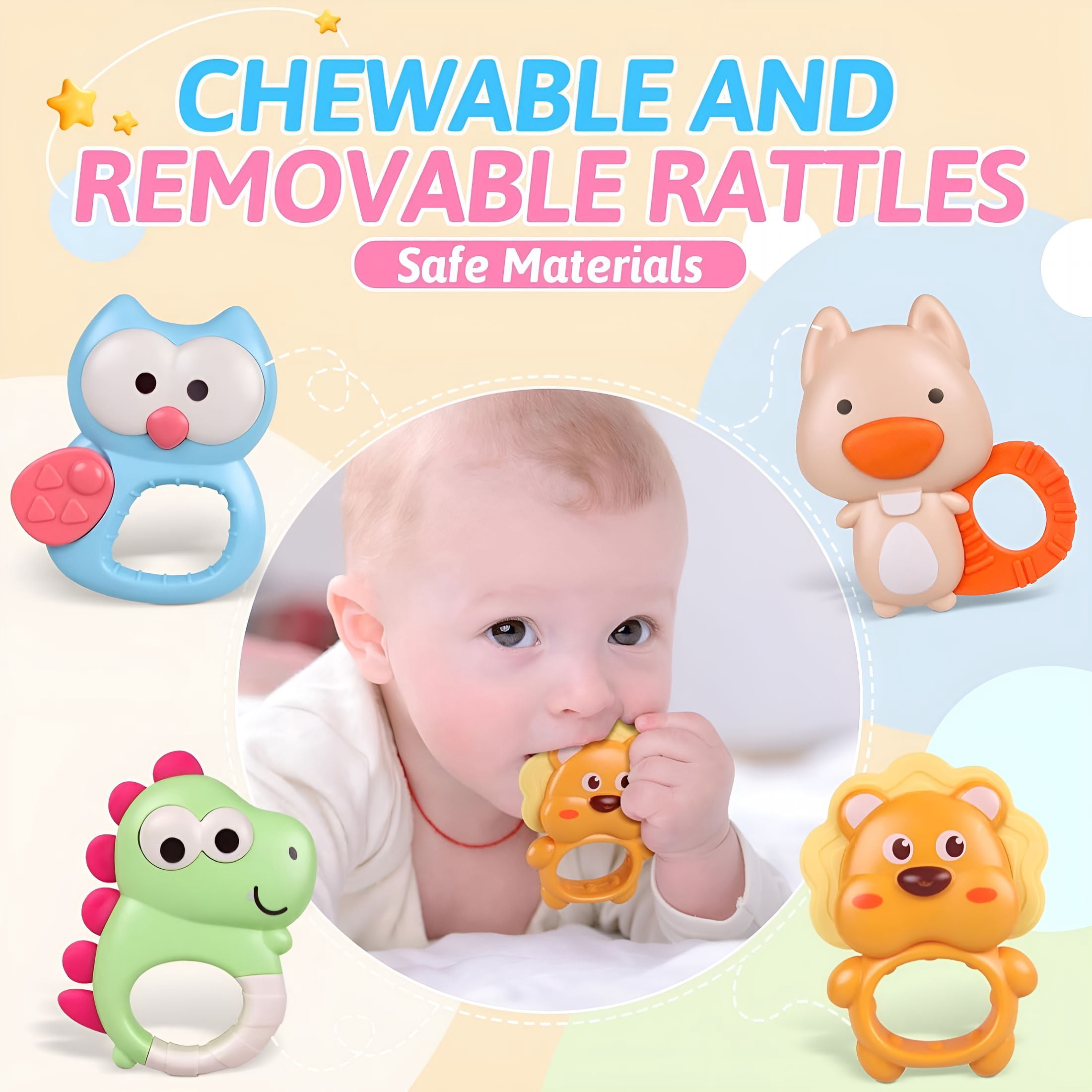 CYFW Baby Crib Mobile Toys with Music,Light and Remote – 5 Toys
