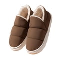 thumbnail image 4 of Gpaecead Unisex Winter Quilted Nylon Flat Shoes Warm Sherpa Lined Slip On Indoor Outdoor House Shoes With Non Slip Sole Coffee, 4 of 8