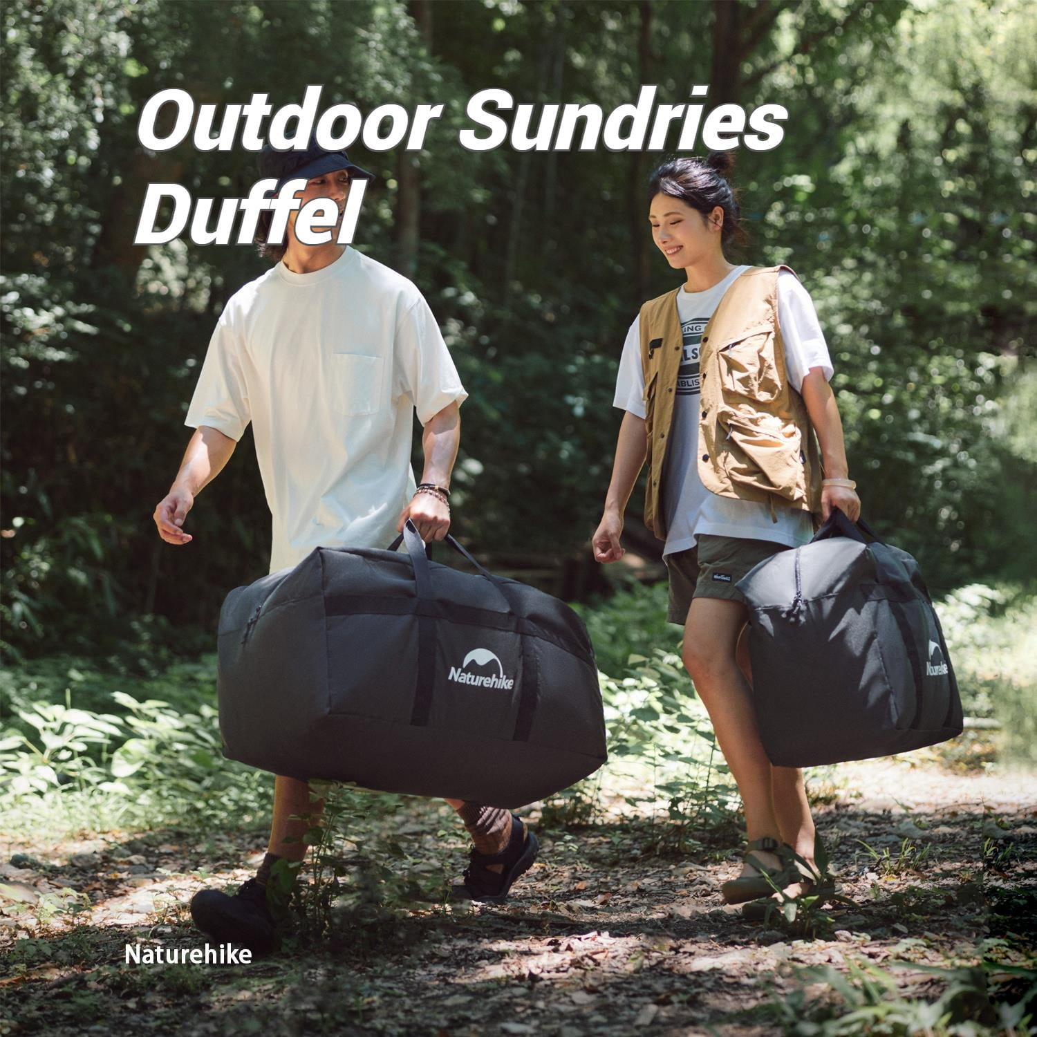 Naturehike, Collapsible Duffel Bag, Portable Large Capacity Storage Bag, Foldable Travel Luggage Bag for Adult, Sport Travel Duffel Bag